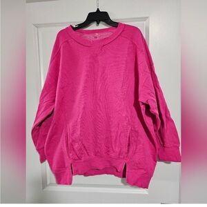 Vibrant Pink Crew Neck Sweater
